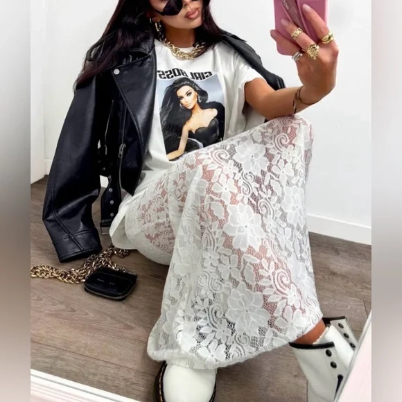 NWOT Proenza Schouler Jasmine White Lace Skirt Maxi White Sheer Skirt Size 4 S/M - Picture 4 of 14